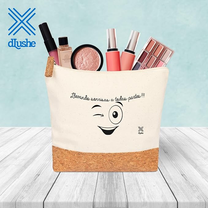 Bolsa Neceser de Algodón 100% y Corcho Natural con Cremallera