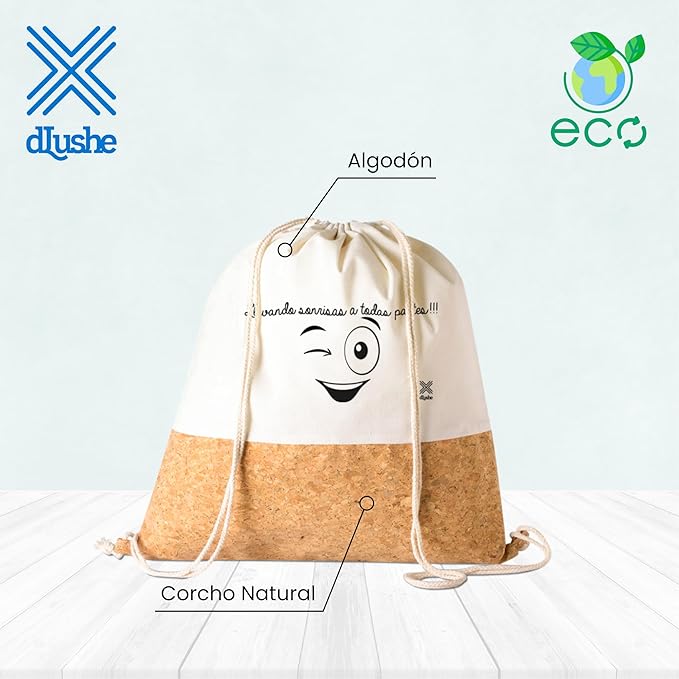 Mochila 100% Algodão e Cortiça Natural
