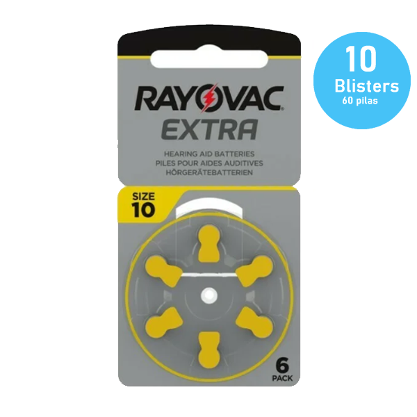 PACK- 10 pilhas Rayovac Extra para aparelhos auditivos