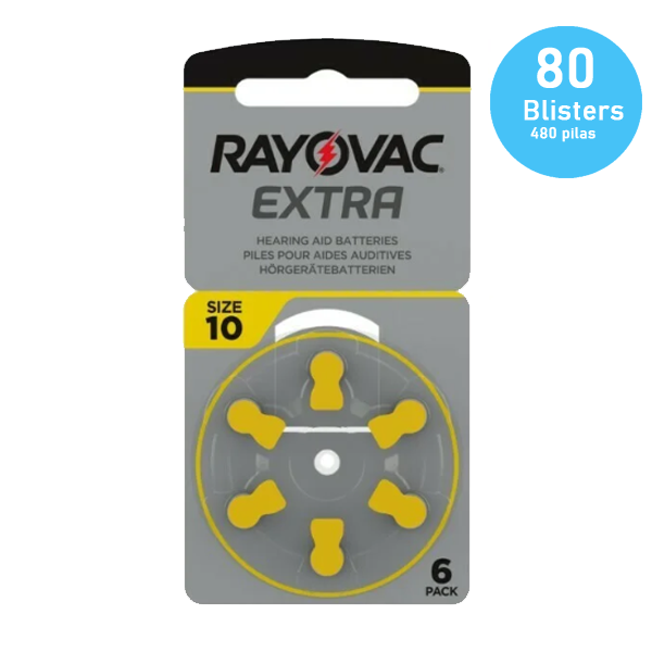 PACK- 10 pilhas Rayovac Extra para aparelhos auditivos