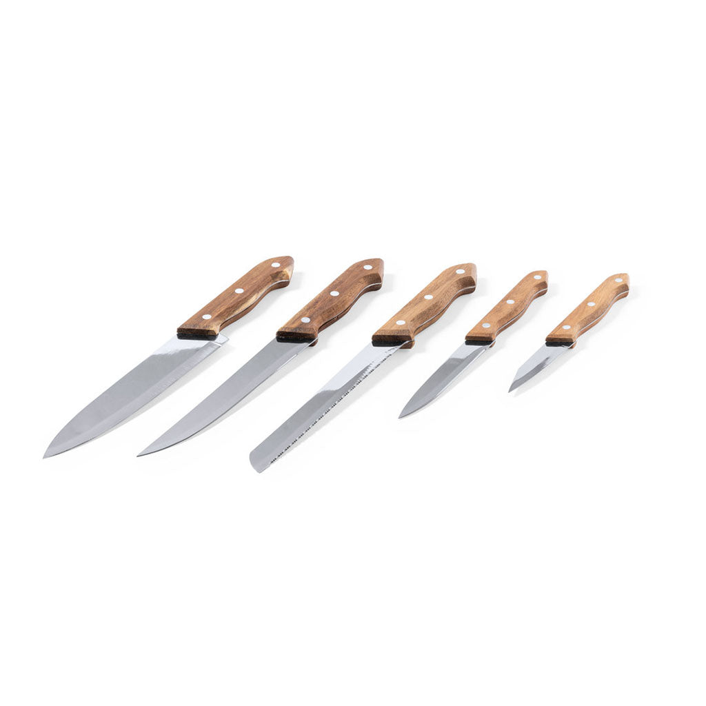 Conjunto de facas de madeira com 5 peças