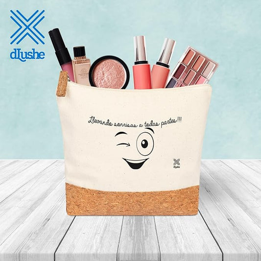 Bolsa Neceser de Algodón 100% y Corcho Natural con Cremallera