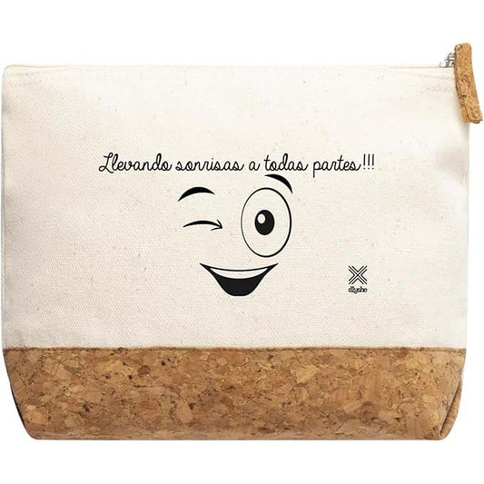 Bolsa Neceser de Algodón 100% y Corcho Natural con Cremallera
