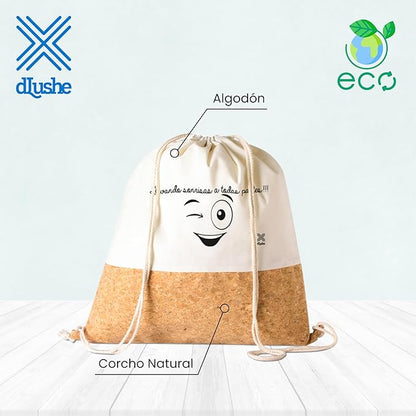 Mochila 100% Algodão e Cortiça Natural 