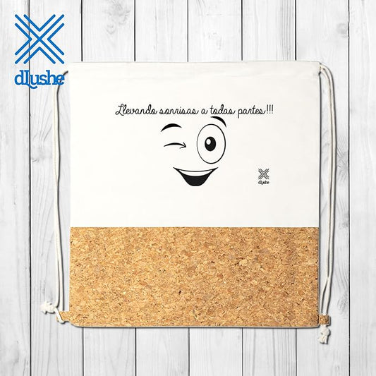 Mochila 100% Algodão e Cortiça Natural 