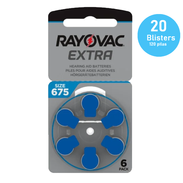 PACK- 120 Pilhas 675 Rayovac Extra para aparelhos auditivos