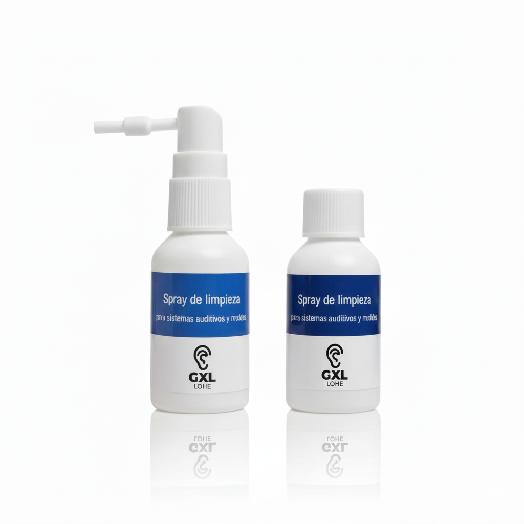 Pack Spray con cepillo más recambio para audífonos