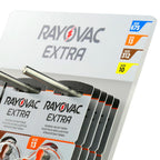 Expositor Rayovac para pilas de audífono con blísteres cargados en consulta